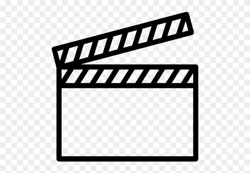 Clapperboard Rubber Stamp - Movie And Music Icon Clipart
