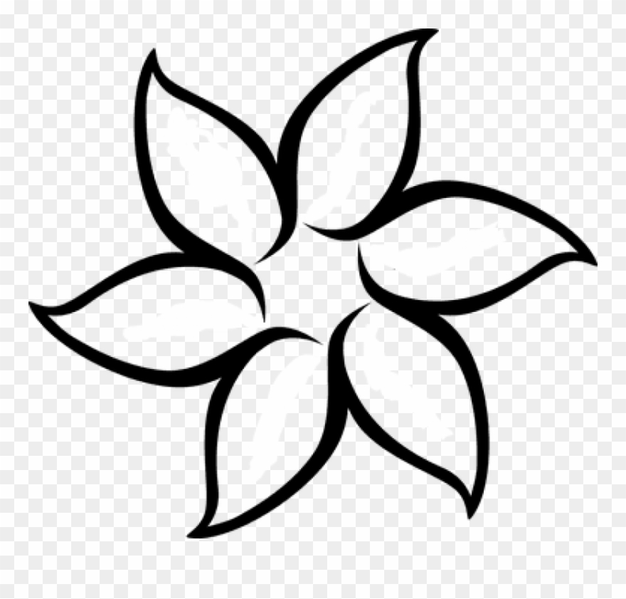Free Png Download Floral Flower White Daffodil Daisy - Black Flower Outline Clipart