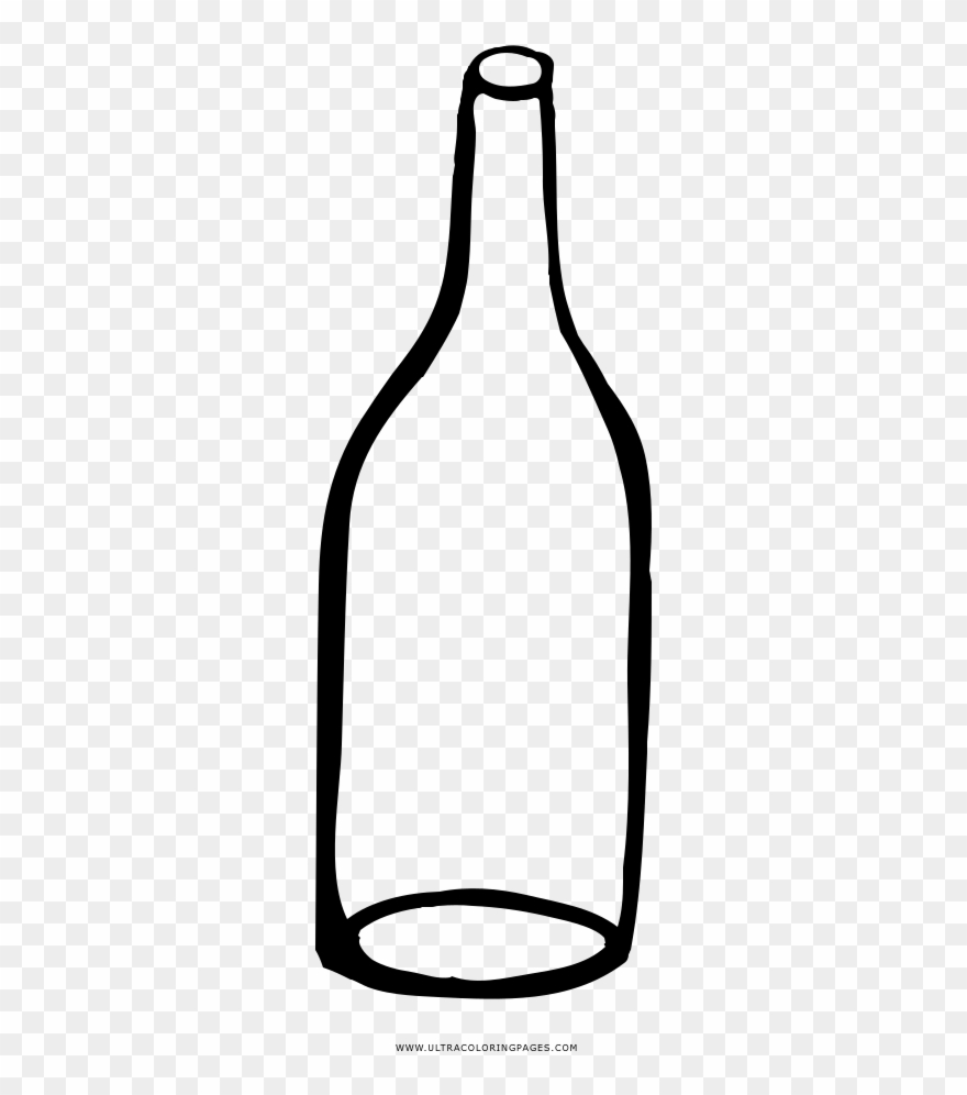 Empty Bottle Coloring Page - Glass Bottle Clipart