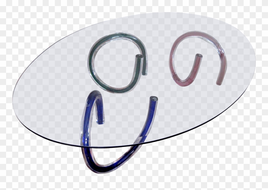 Vintage Italian Memphis Epsilon Base Oval Glass Coffee - Calligraphy Clipart