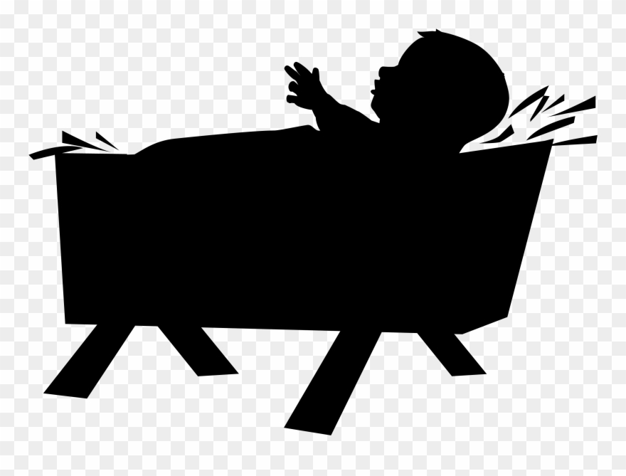A Christmas Cantata - Jesus In Manger Silhouette Clipart