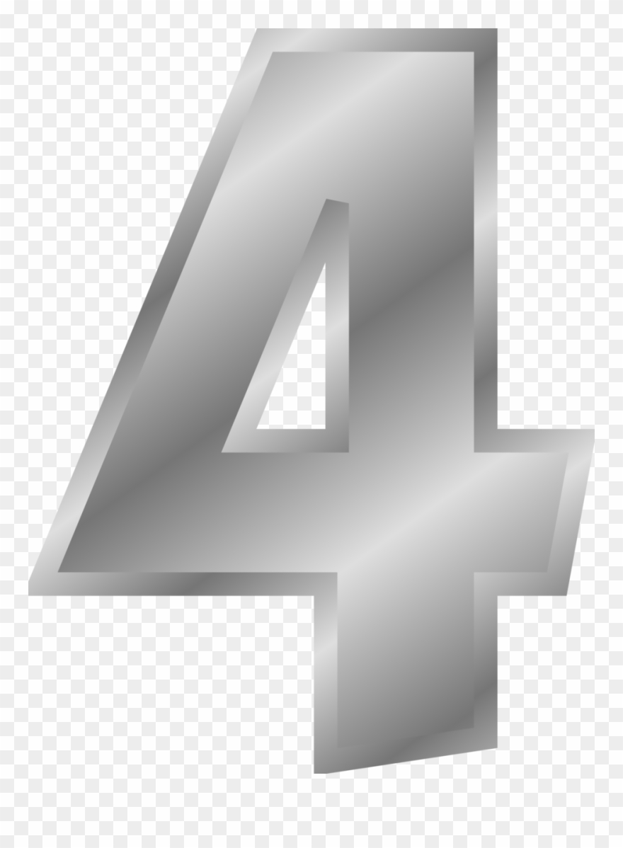 Effect Letters Alphabet Silver - Gold Number 4 Clipart