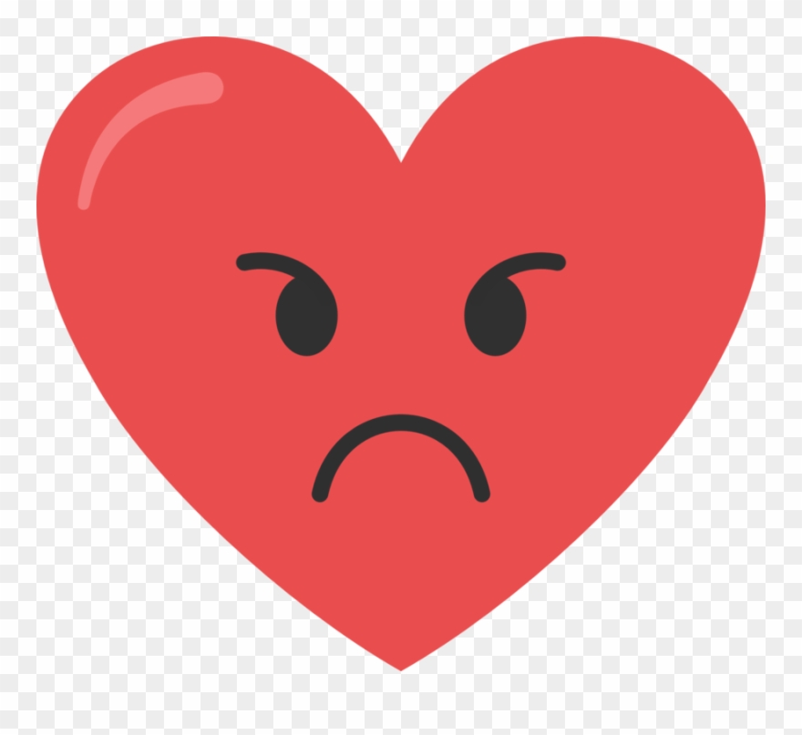 Angry Pink Heart - Heart Clipart