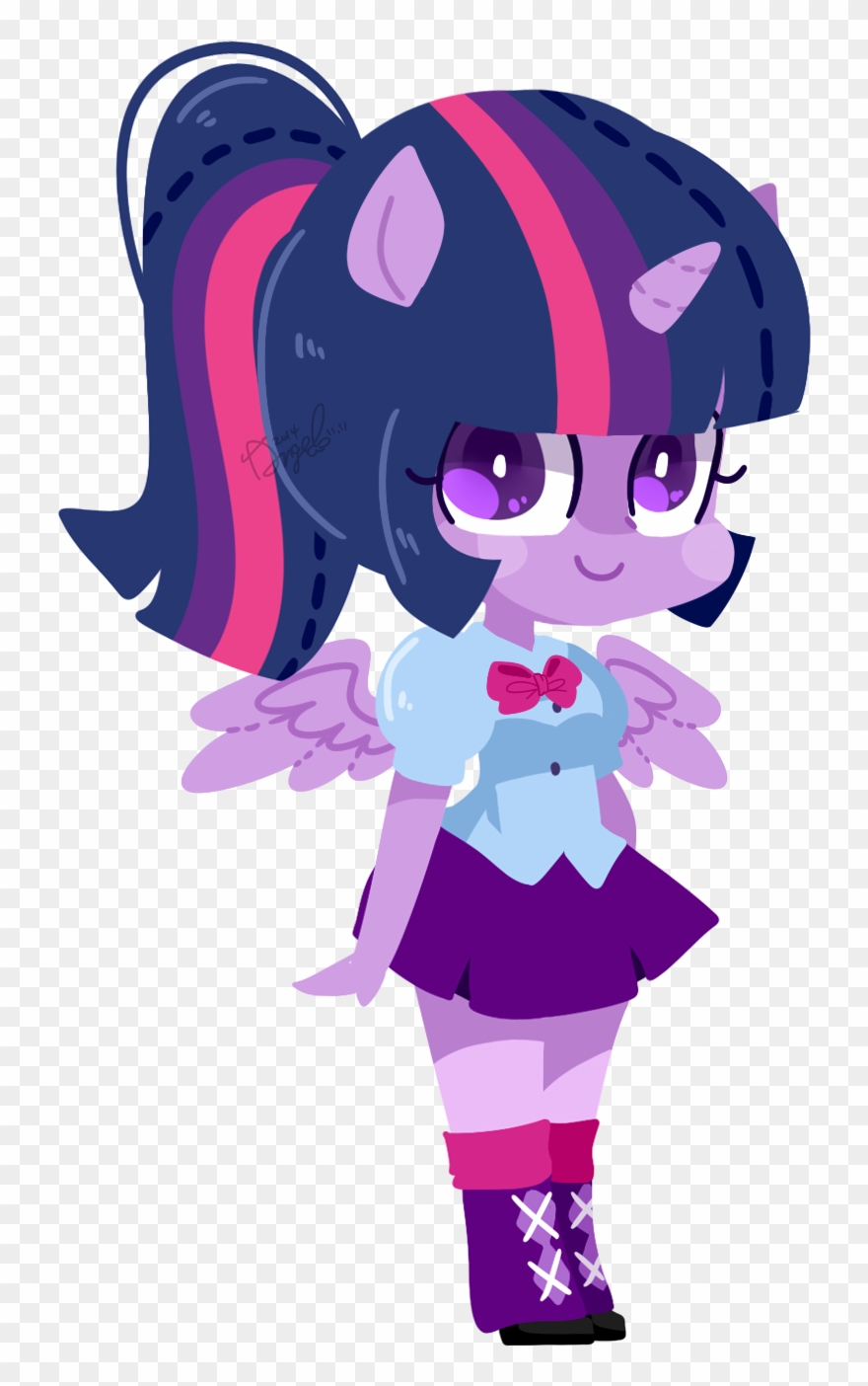Snow Angel, Chibi, Equestria Girls, Horn, Pixiv, Ponied - My Little Chibi Equestria Girls Clipart