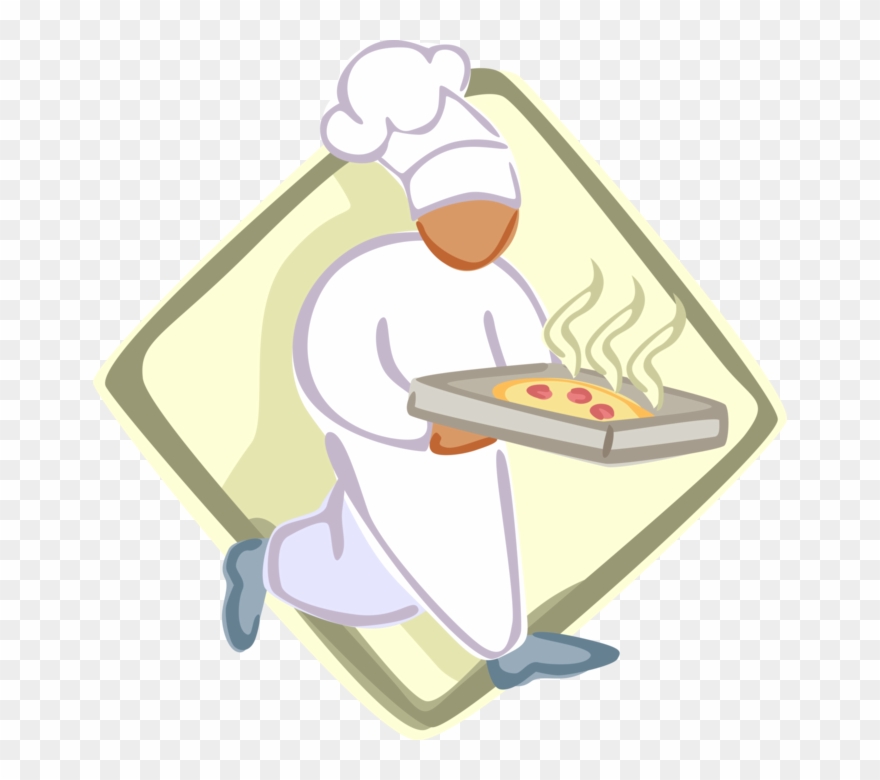 Vector Illustration Of Culinary Chef With White Hat - Illustration Clipart