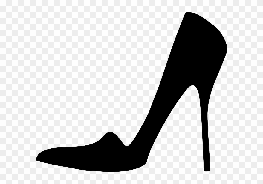 Stiletto Pump Shoe Black Silhouette Female - Black Heel Clip Art - Png Download