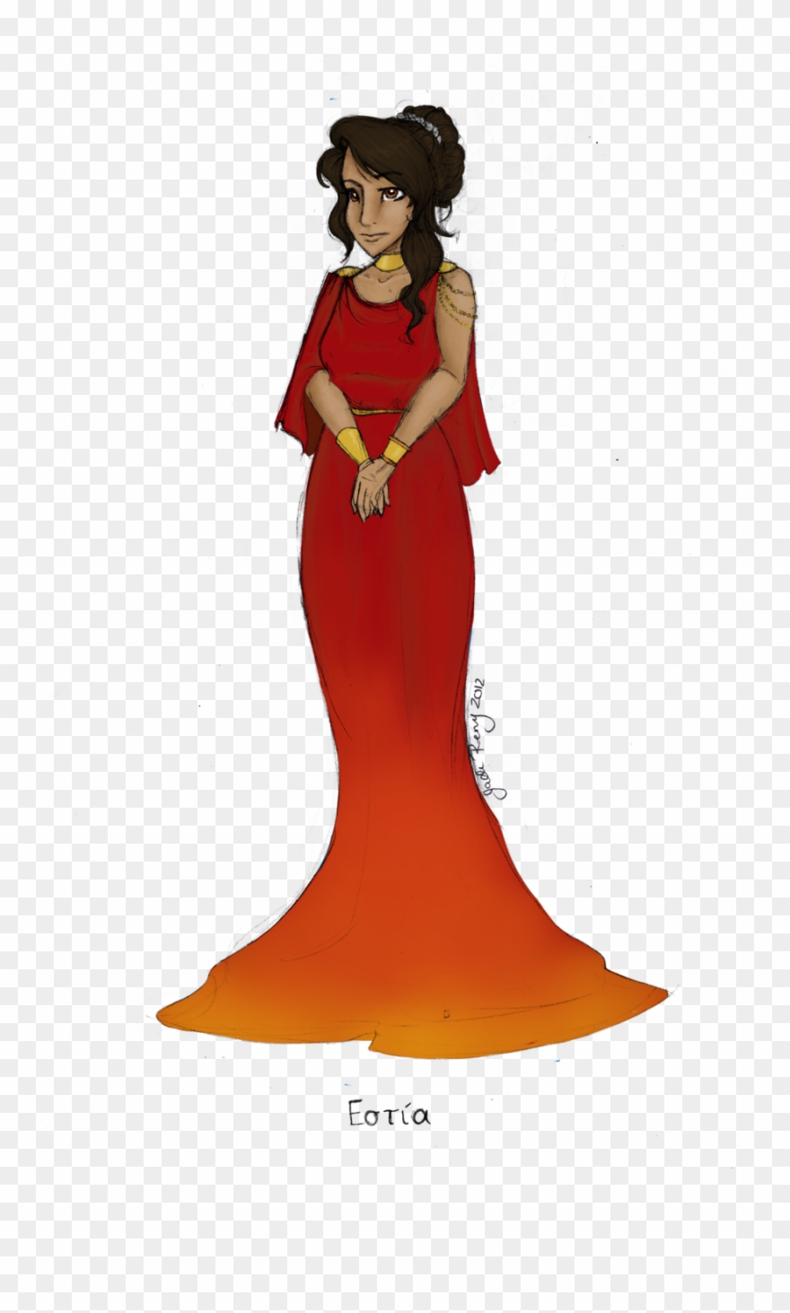 Goddess Clipart Roman Clothes - Hestia Greek Goddess Drawing - Png Download