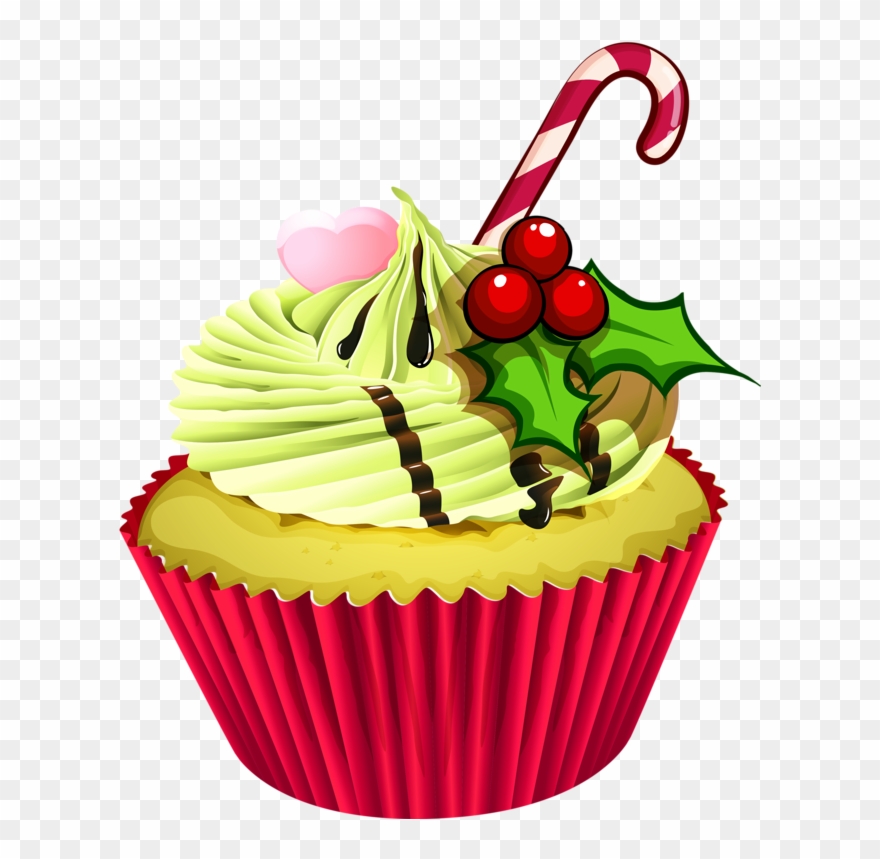 Cupcake Illustration, Christmas Cupcakes, Bule, Christmas - Christmas Cupcakes Clipart - Png Download