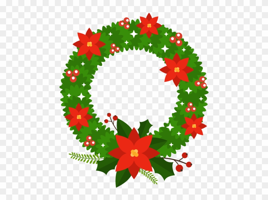 Blinking Christmas Wreaths Animated Stickers Messages - Circle Clipart