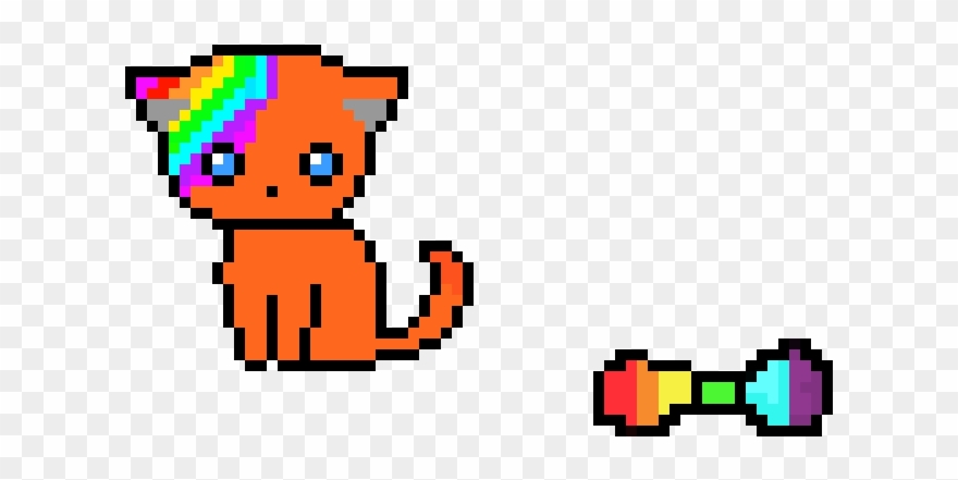 Cat And Bowtie - Cute Kitty Pixel Art Clipart
