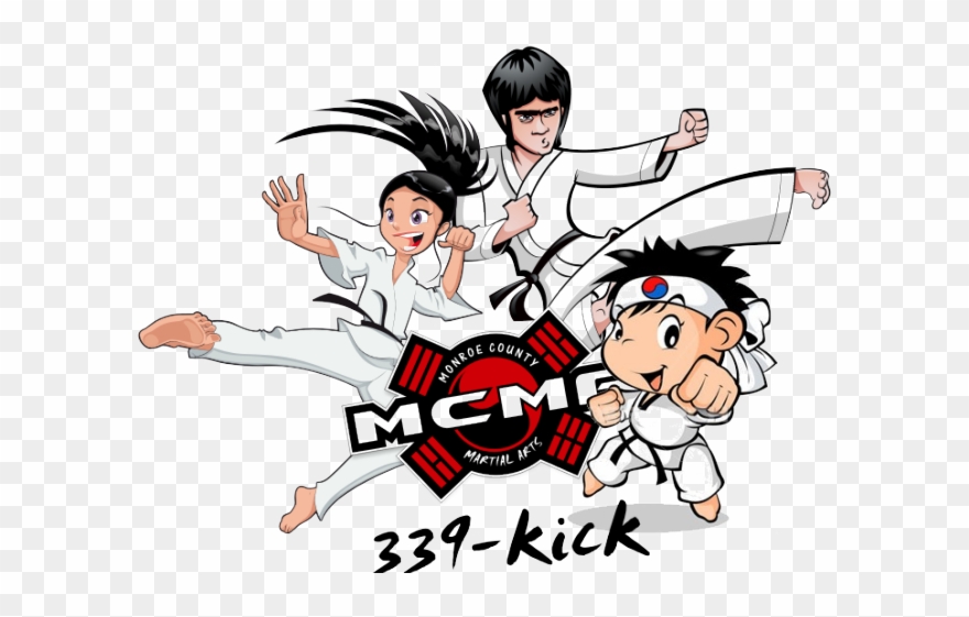 Martial Arts Clipart Transparent - Girls Doing Karate Cartoon - Png Download