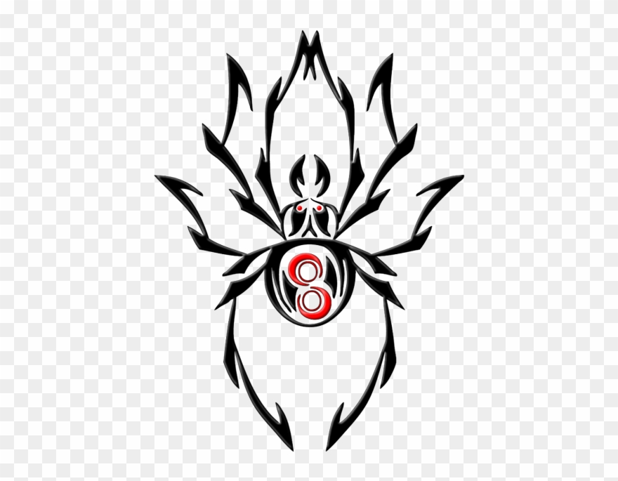 Black - Spider Tattoo Png Clipart
