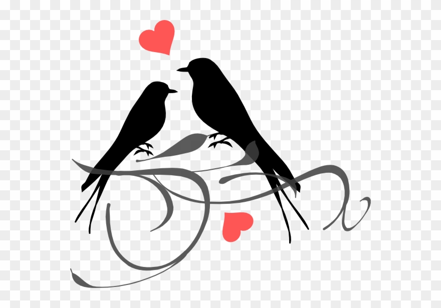 Birds On A Branch Silhouette Clipart