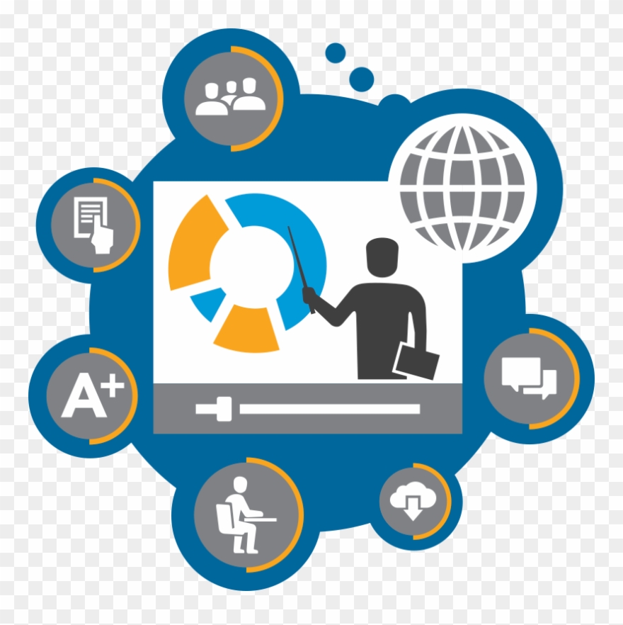 Drive Learning With Online Instruction - Blended Learning Lesson Clipart