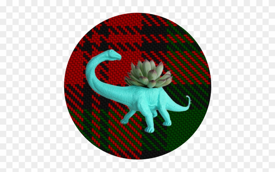 Dinosaur Planter - Emblem Clipart