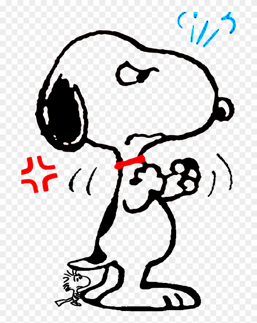 Snoopy Faz De Tudo Para Defender Seu Amiguinho Woodstock - Angry Snoopy Clipart