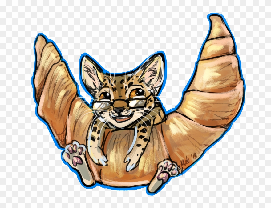 Serval - Croissant - Illustration Clipart