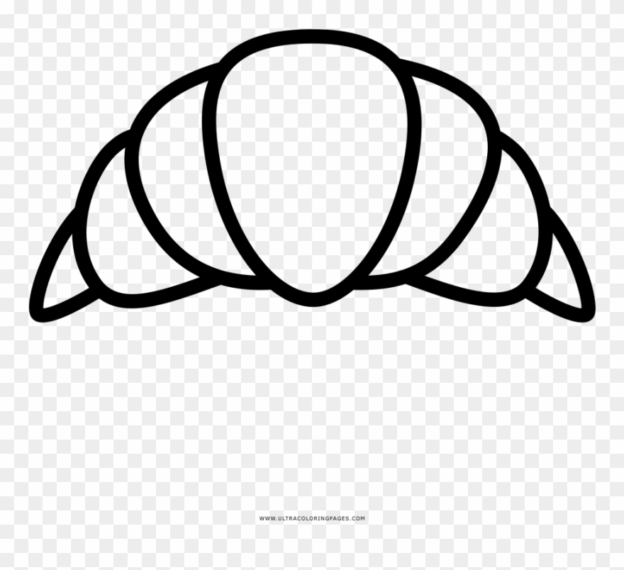 Croissant Coloring Page - Line Art Clipart