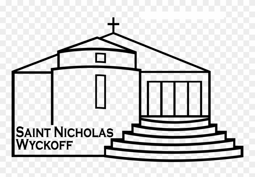 Saint Nicholas Greek Orthodox Church Logo - Line Art Clipart