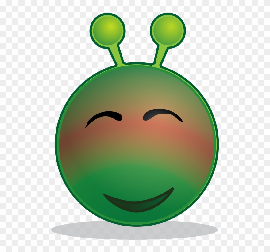 Smiley Green Alien Red - Sad Alien Face Clipart