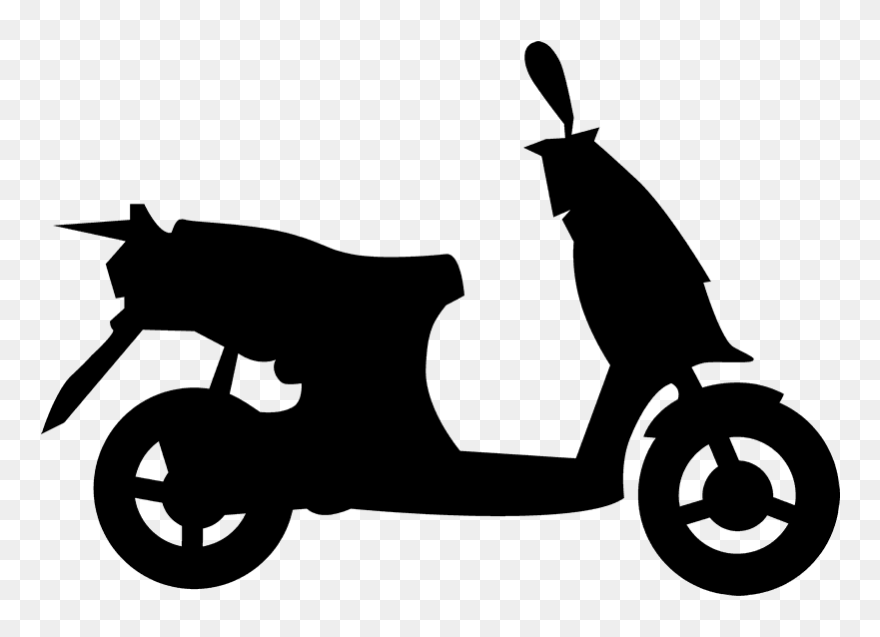 Moped Rubber Stamp - Scooter Clipart