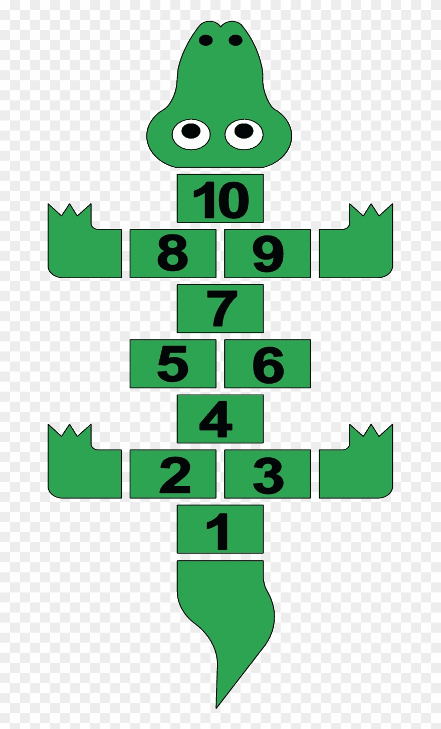 Hopscotch Crocodile, 16 Pcs - Cross Clipart