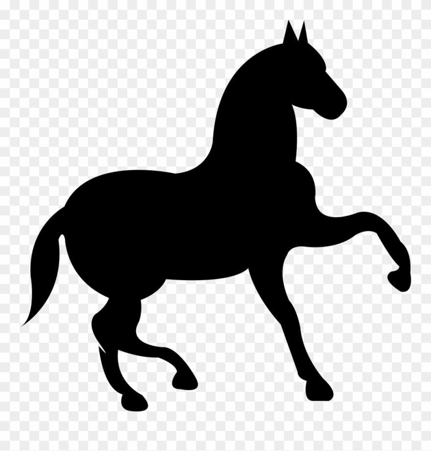 Dancing Black Horse With One Lift Foot Comments - Horses Svg Clipart