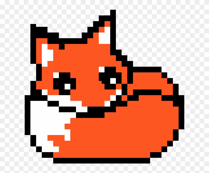 Zorro Kawai - Minecraft Pixel Art Fox Clipart