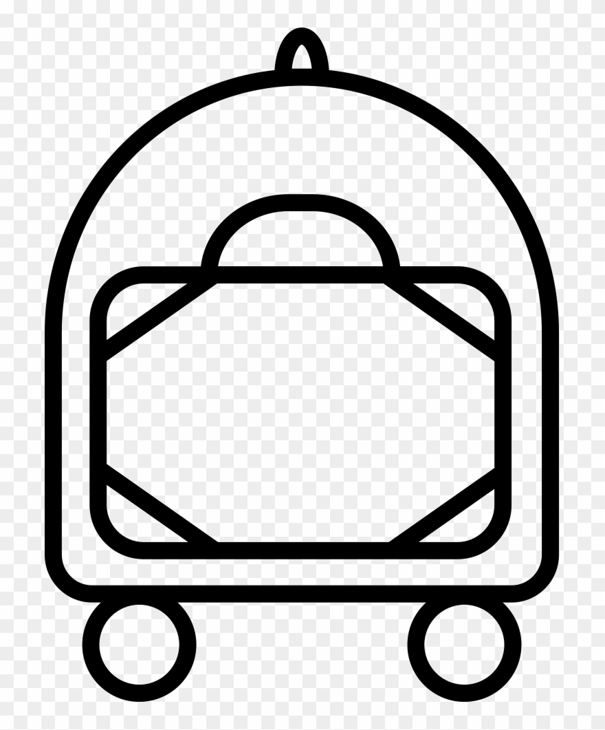 Baggage Cart Transport Outline Comments Clipart
