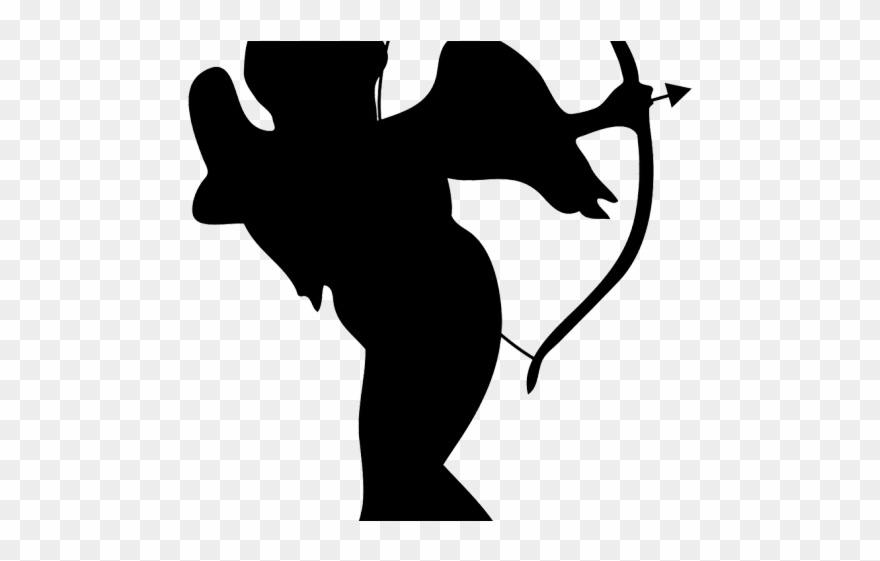 Silhouette Clipart Angel - Silhouette Cupid Png Transparent Png