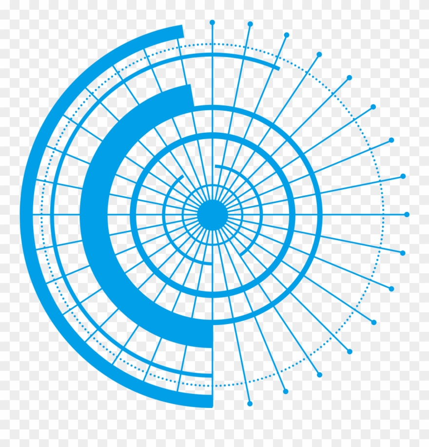 Technology Border Blue Simple Lines Png And Psd - Penny Farthing Svg Clipart