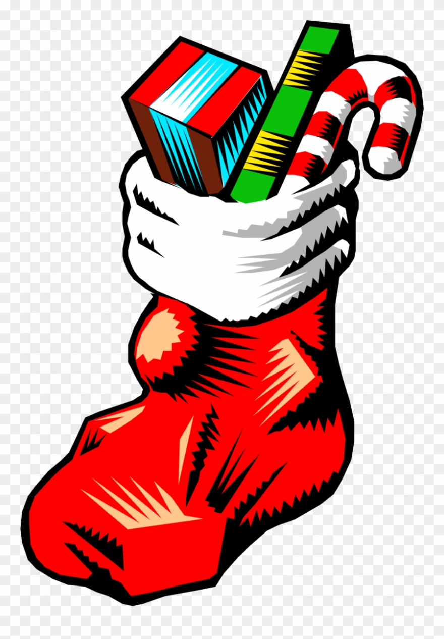 Christmas Stocking Filled With Toys Clipart