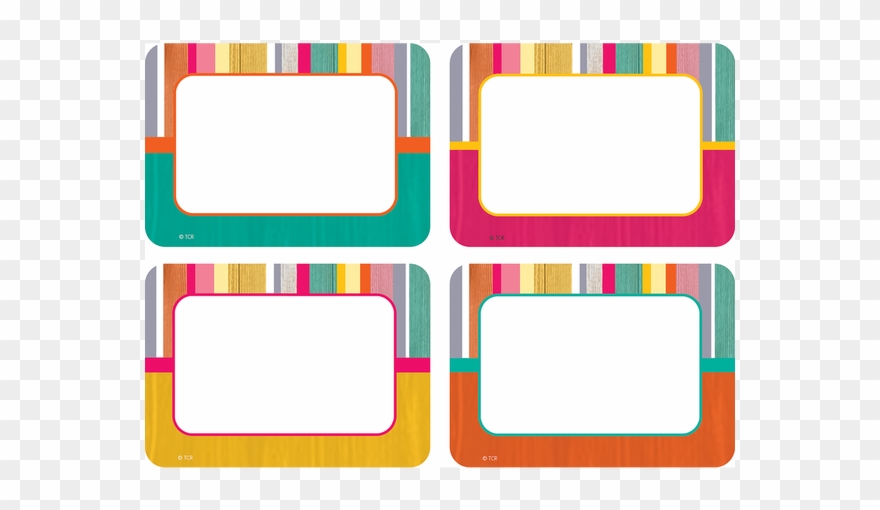 Tropical Punch Name Tags/labels - Square Colourful Frames Clipart