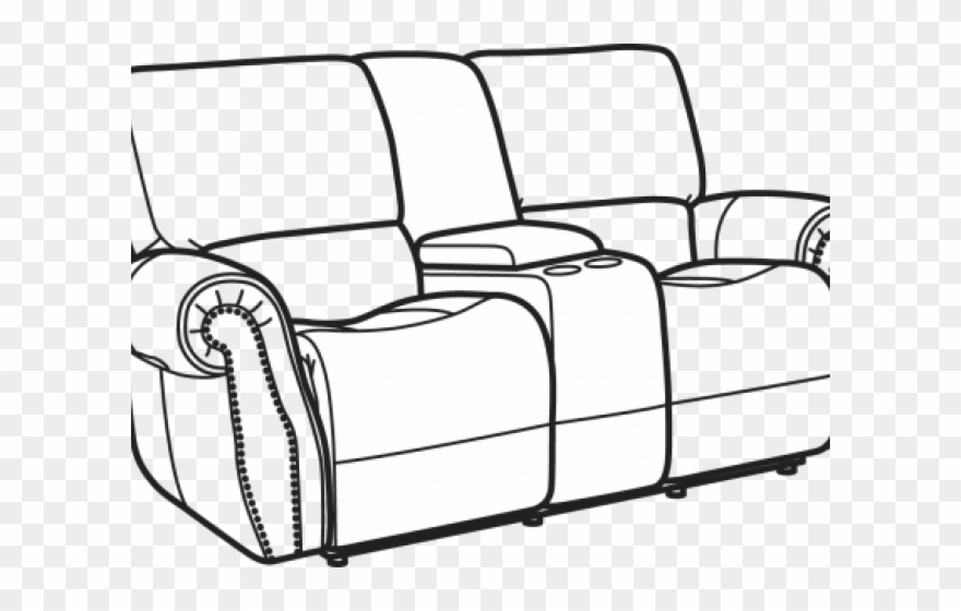 Drawn Couch Love Seat - Studio Couch Clipart