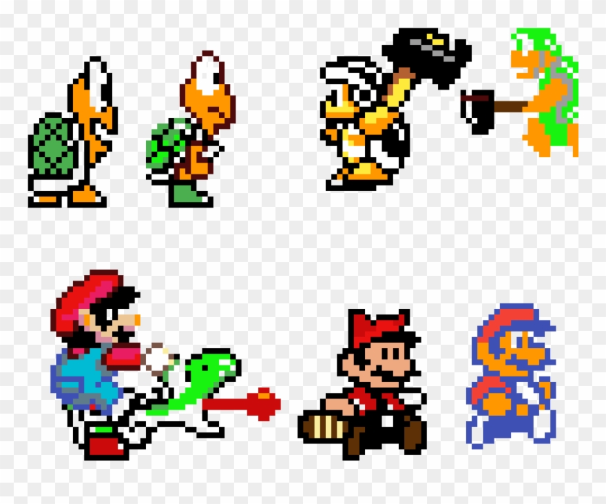 Evolution Mario - Cartoon Clipart