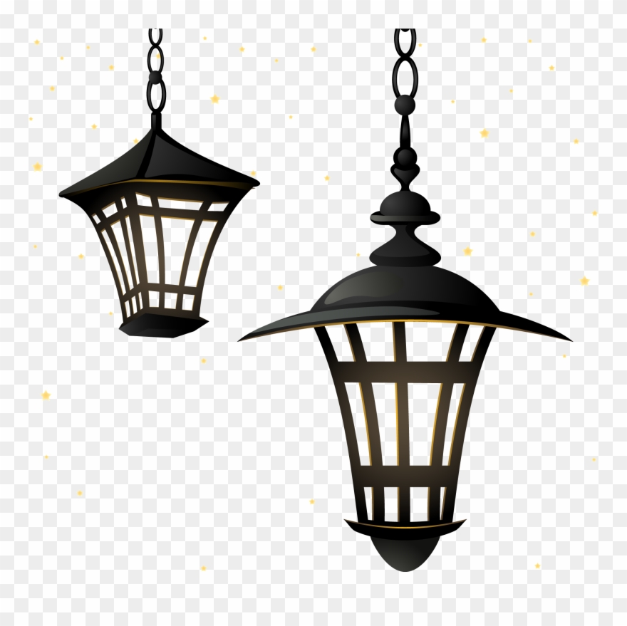 Vector Street Light Lamp Chandelier Lighting Retro - Vector Lampion Ramadhan Png Clipart