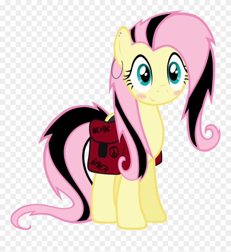 Ac Dc Fluttershy Rainbow Dash Rarity Pinkie Pie Pink - Fluttershy Emo Clipart