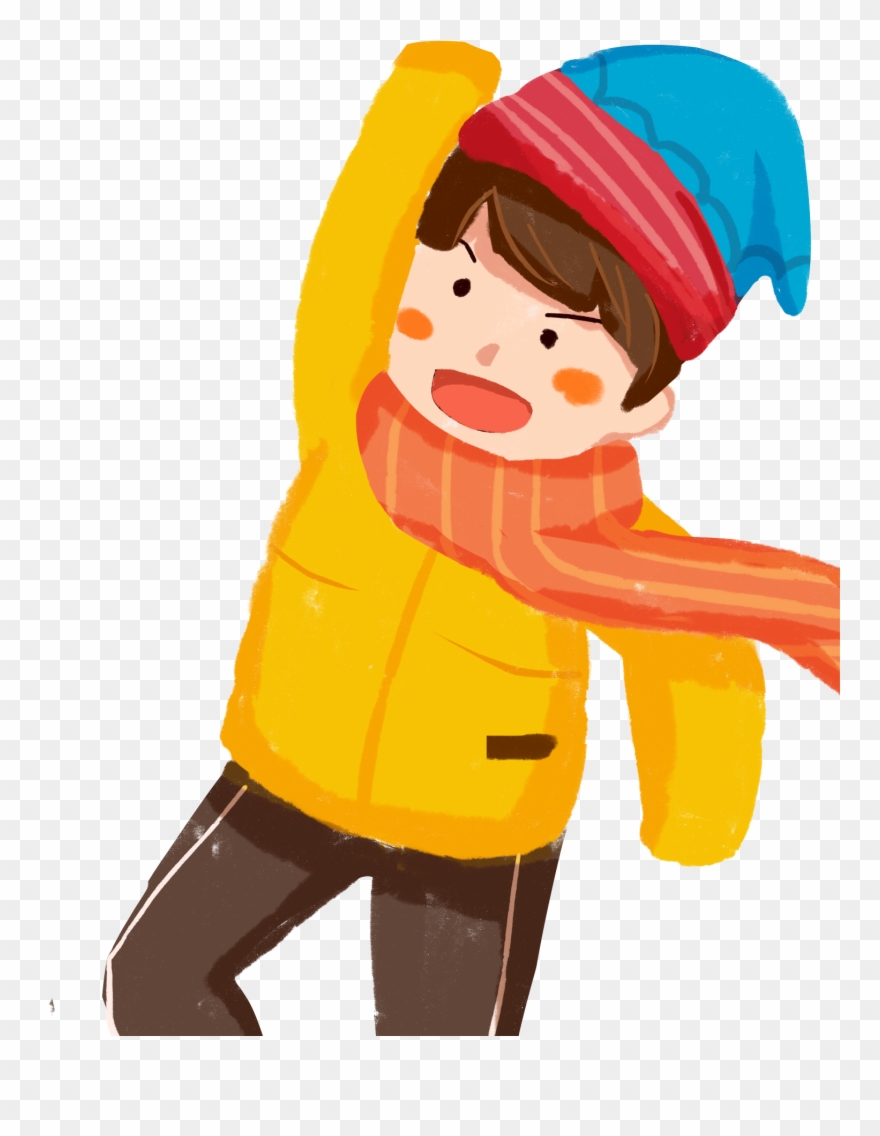 Color Winter Character Boy Png And Psd - Cartoon Clipart