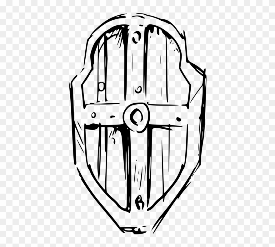 Drawing The Head And Hands Shield Line Art Body Armor - Circle Clipart