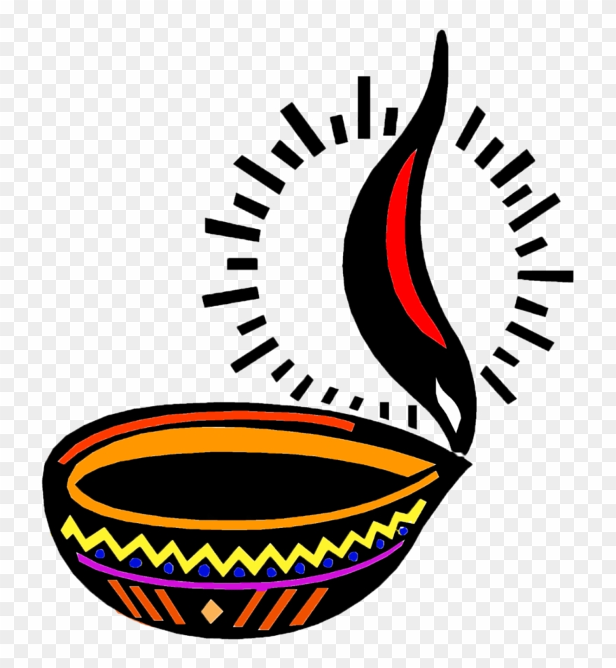 The Festival Of Lights - Diwali Lamp Clipart Black And White - Png Download