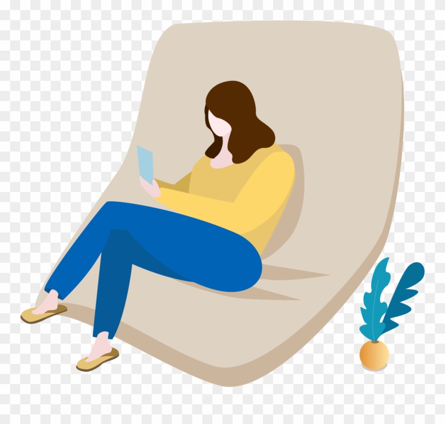Sofa Home Character Warm Png And Vector Image - Sitting Clipart
