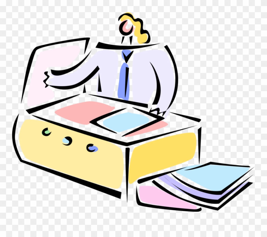 Vector Illustration Of Businesswoman Photocopies Business Clipart