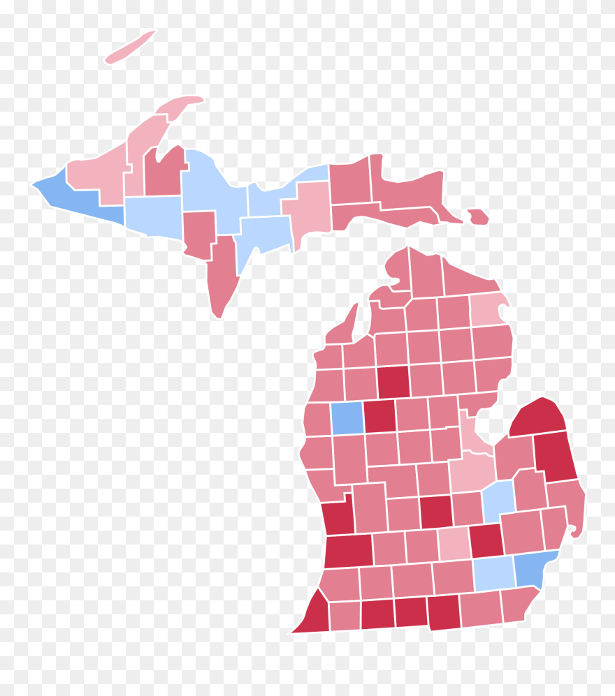 Michigan Presidential Election Results - Michigan 2016 Election Map Clipart