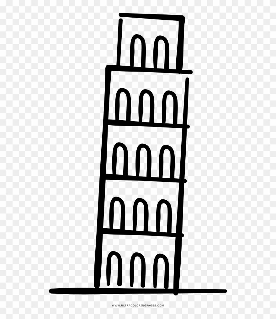 Tower Of Pisa Coloring Page Clipart