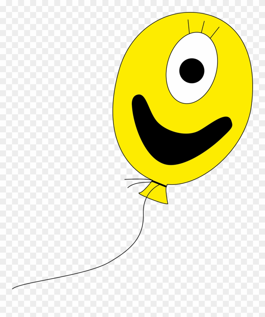 Balloon Yellow Colorful - Smiley Clipart