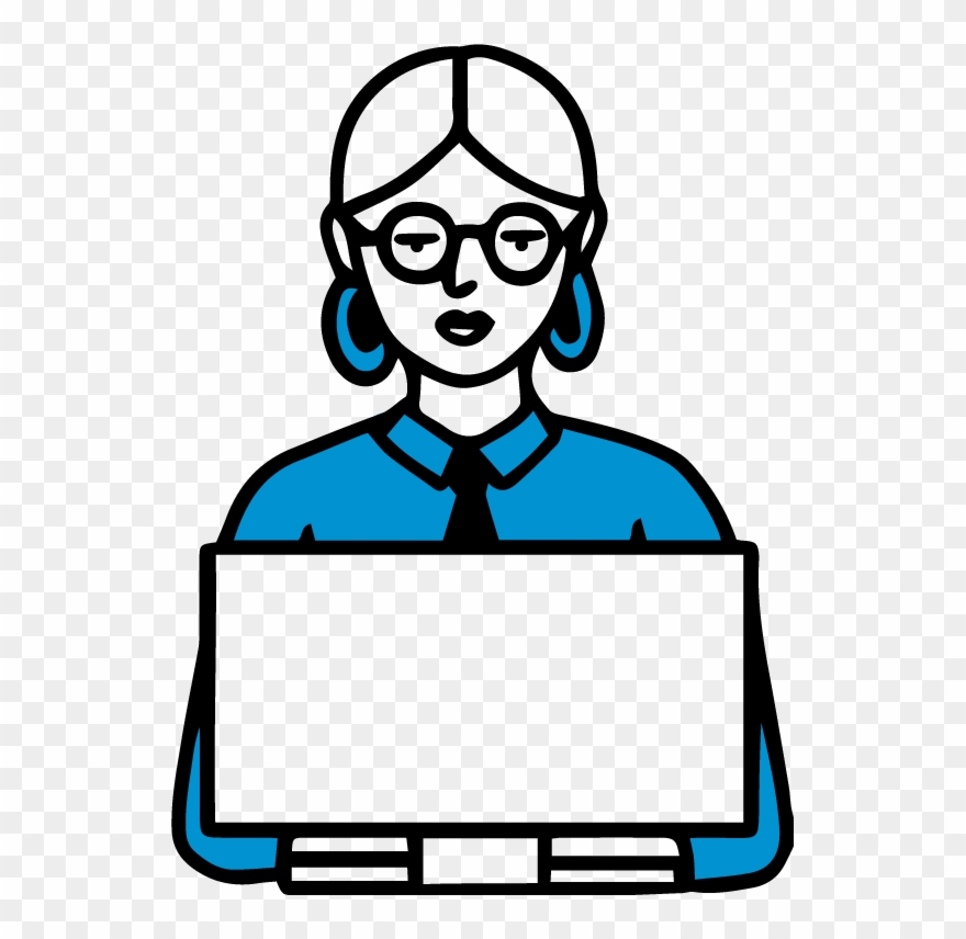 An Adult Woman Sits At Her Laptop Wearing Professional Clipart