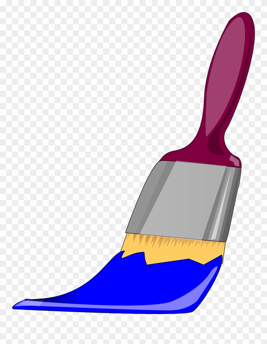 Paintbrush Paint Blue - Blue Paint Brush Clip Art - Png Download