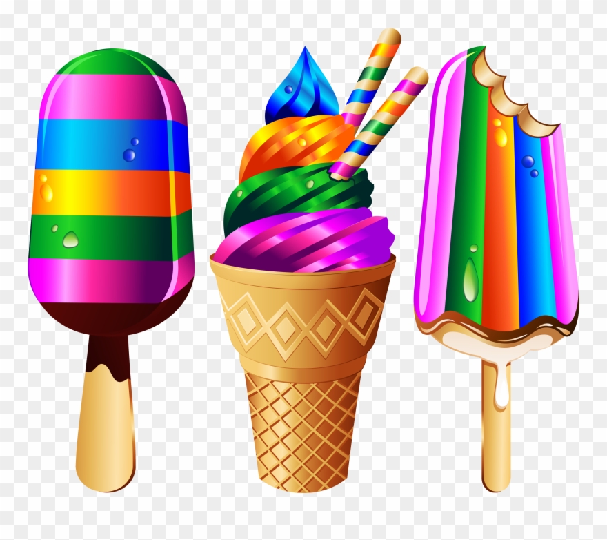 Glaces Ice Cream Clipart, Rainbow Bubbles, Color Vector, - Clip Art Transparent Background Ice Cream - Png Download