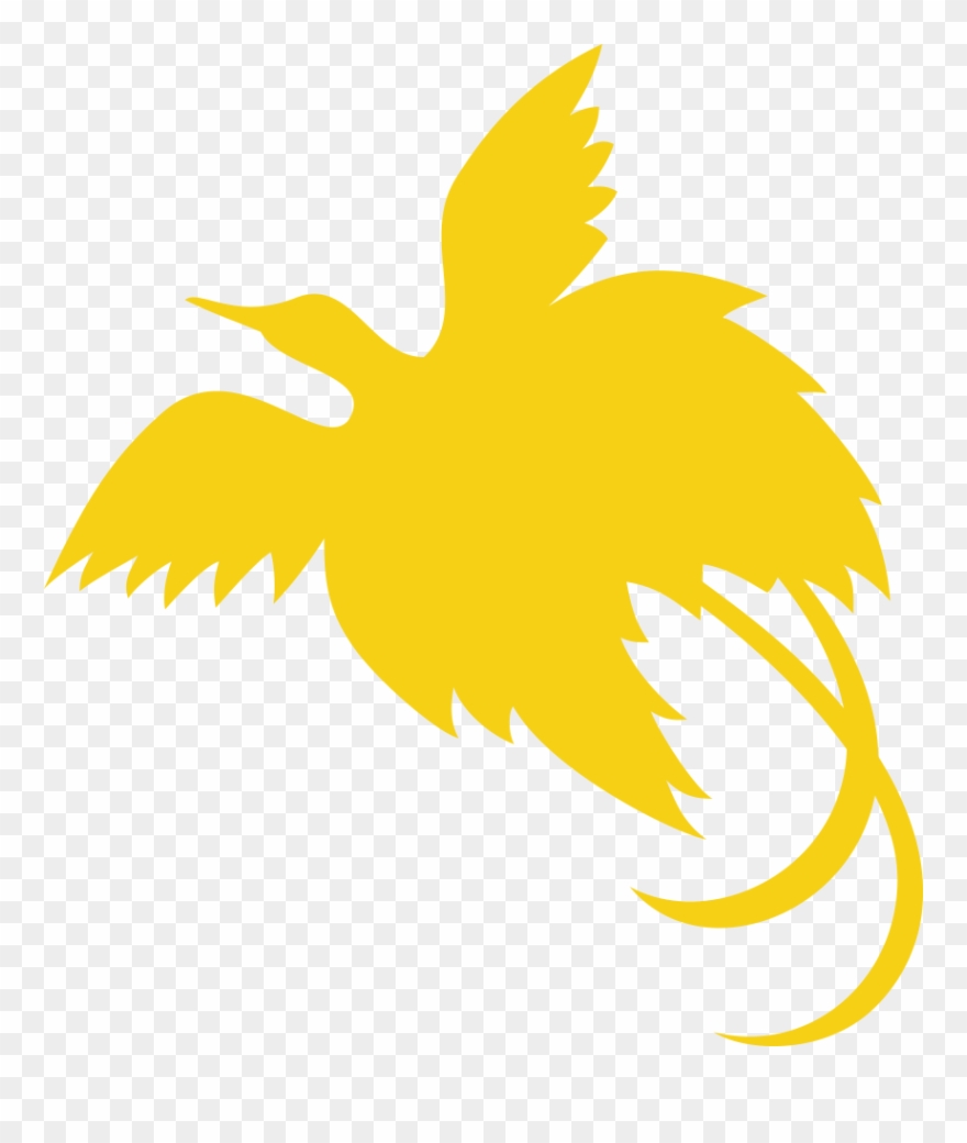 Divided Diagonally From Upper Hoist-side Corner - Papua New Guinea Flag Bird Clipart