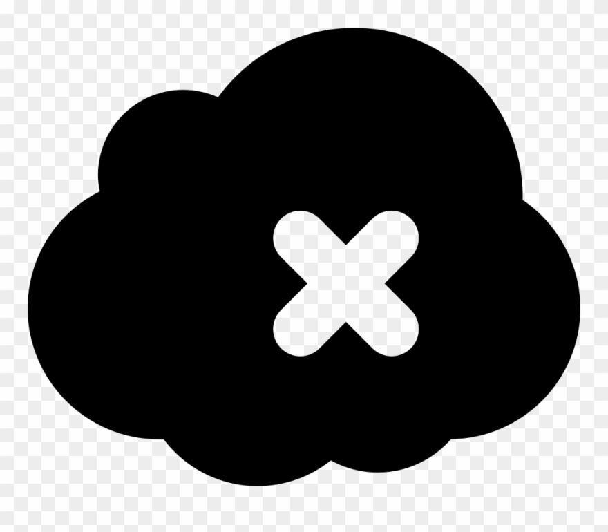Cloud Black Shape With A Cross Comments Clipart